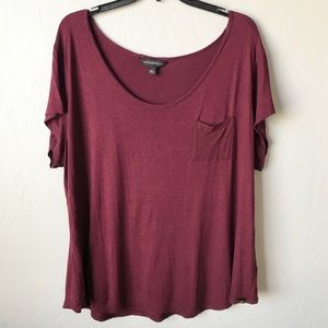 Rock & Republic Maroon Top with Gold Sparkle